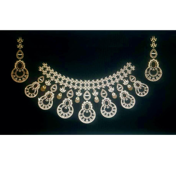 diamond  necklace 14k rose gold mount by Shri Datta Jewel