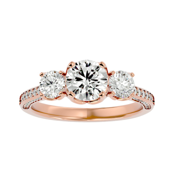 22KT Gold Three Diamond Ring by Shri Datta Jewel