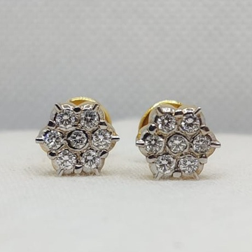 18K Gold Diamond Earrings by Shri Datta Jewel